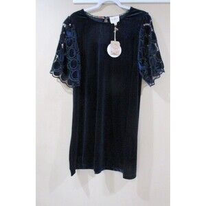 NWT UMGEE Velvet Dress Women Small Blue Knee Length MSRP 59.00